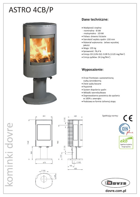 DOVRE PIEC WOLNOSTOJĄCY ASTRO 4 CB/P DOVRE PIEC WOLNOSTOJĄCY ASTRO 4 CB/P