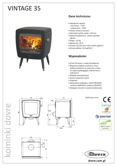 DOVRE PIEC WOLNOSTOJĄCY VINTAGE 35 DOVRE PIEC WOLNOSTOJĄCY VINTAGE 35