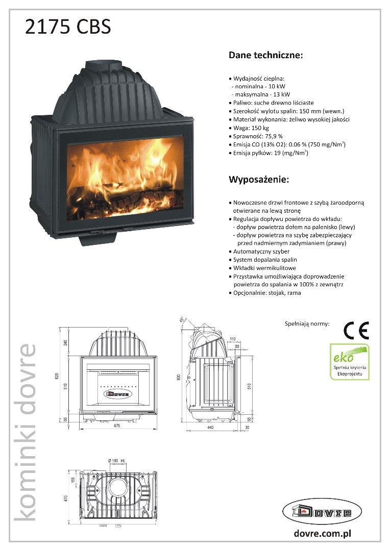 DOVRE WKŁAD KOMINKOWY 2175 CBS DOVRE WKŁAD KOMINKOWY 2175 CBS