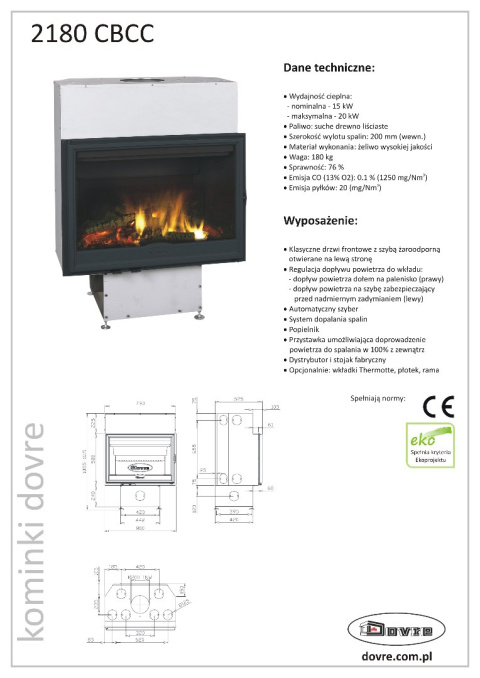 DOVRE WKŁAD KOMINKOWY 2180 CBCC DOVRE WKŁAD KOMINKOWY 2180 CBCC