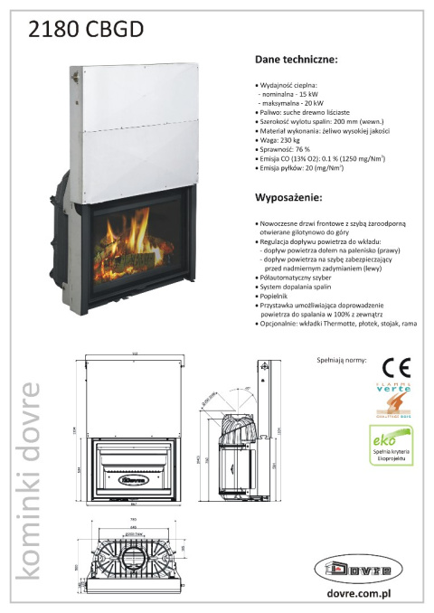 DOVRE WKŁAD KOMINKOWY 2180 CBGD DOVRE WKŁAD KOMINKOWY 2180 CBGD