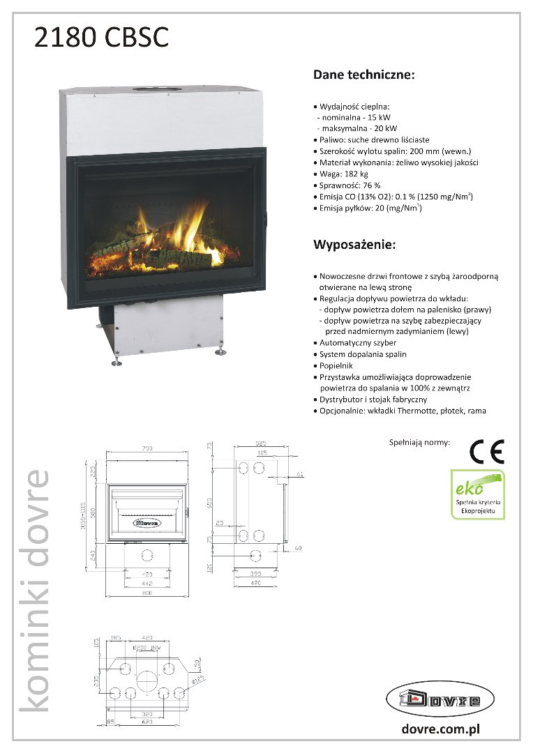 DOVRE WKŁAD KOMINKOWY 2180 CBSC DOVRE WKŁAD KOMINKOWY 2180 CBSC