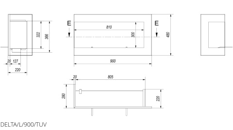 KRATKI BIOKOMINEK DELTA 900 LEWY KRATKI BIOKOMINEK DELTA 900 LEWY
