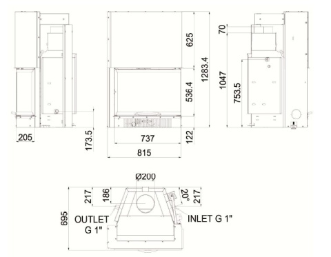 MCZ WKŁAD KOMINKOWY HYDROTHERM 70 LH MCZ WKŁAD KOMINKOWY HYDROTHERM 70 LH