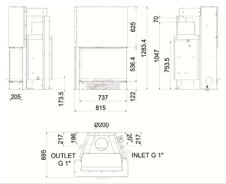 MCZ WKŁAD KOMINKOWY HYDROTHERM 70 RH MCZ WKŁAD KOMINKOWY HYDROTHERM 70 RH