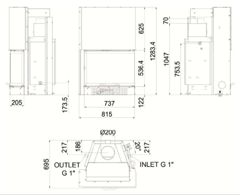 MCZ WKŁAD KOMINKOWY HYDROTHERM 70 RH MCZ WKŁAD KOMINKOWY HYDROTHERM 70 RH