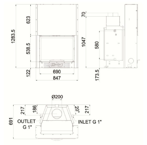 MCZ WKŁAD KOMINKOWY HYDROTHERM 70 MCZ WKŁAD KOMINKOWY HYDROTHERM 70