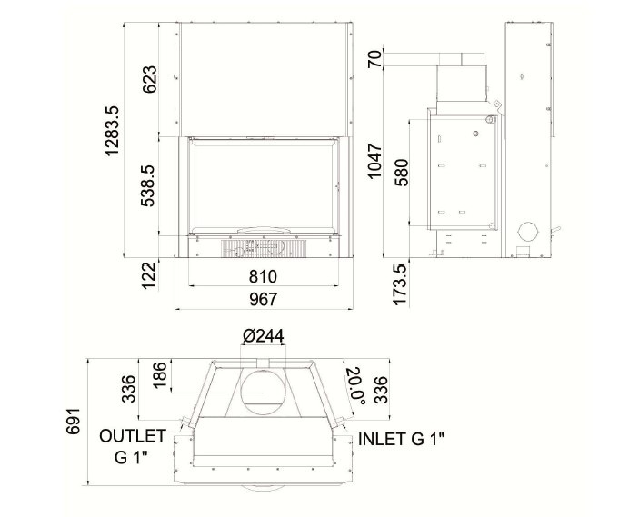 MCZ WKŁAD KOMINKOWY HYDROTHERM 80 MCZ WKŁAD KOMINKOWY HYDROTHERM 80