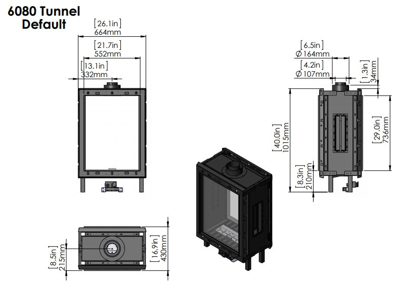 ORTAL KOMINEK GAZOWY CLEAR 60X80 TUNNEL ORTAL KOMINEK GAZOWY CLEAR 60X80 TUNNEL