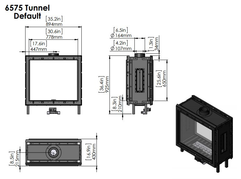 ORTAL KOMINEK GAZOWY CLEAR 75X65 TUNNEL ORTAL KOMINEK GAZOWY CLEAR 75X65 TUNNEL