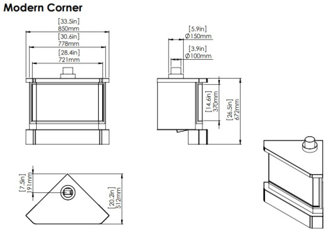 ORTAL KOMINEK GAZOWY MODERN CORNER ORTAL KOMINEK GAZOWY MODERN CORNER