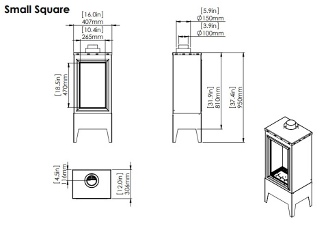 ORTAL KOMINEK GAZOWY SMALL SQUARE ORTAL KOMINEK GAZOWY SMALL SQUARE