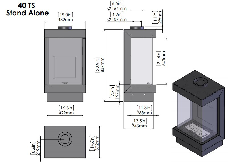 ORTAL KOMINEK GAZOWY STAND ALONE 40TS ORTAL KOMINEK GAZOWY STAND ALONE 40TS