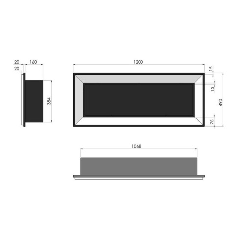 SIMPLE FIRE BIOKOMINEK FRAME 1200 CZARNY SIMPLE FIRE BIOKOMINEK FRAME 1200 CZARNY