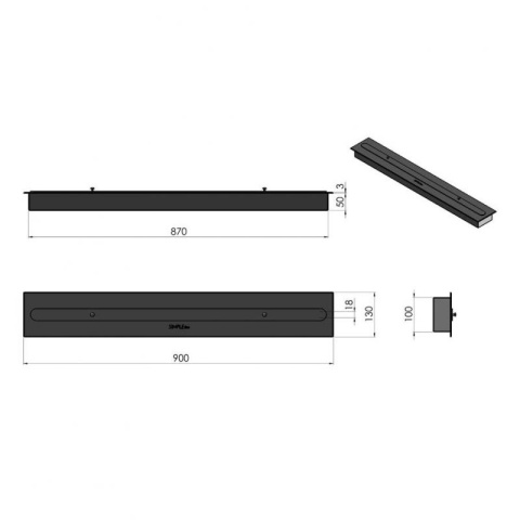 SIMPLE FIRE BIOKOMINEK FRAME 1200 CZARNY SIMPLE FIRE BIOKOMINEK FRAME 1200 CZARNY