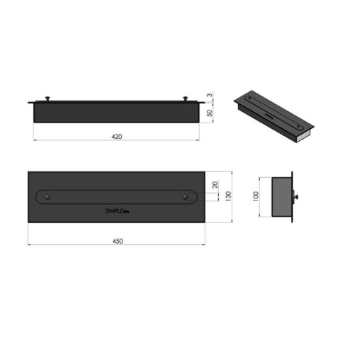 SIMPLE FIRE BIOKOMINEK FRAME 1800 INOX SIMPLE FIRE BIOKOMINEK FRAME 1800 INOX