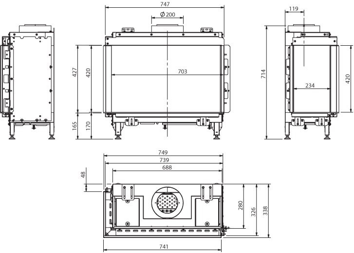 ELEMENT4 KOMINEK GAZOWY SUMMUM 70 C ELEMENT4 KOMINEK GAZOWY SUMMUM 70 C