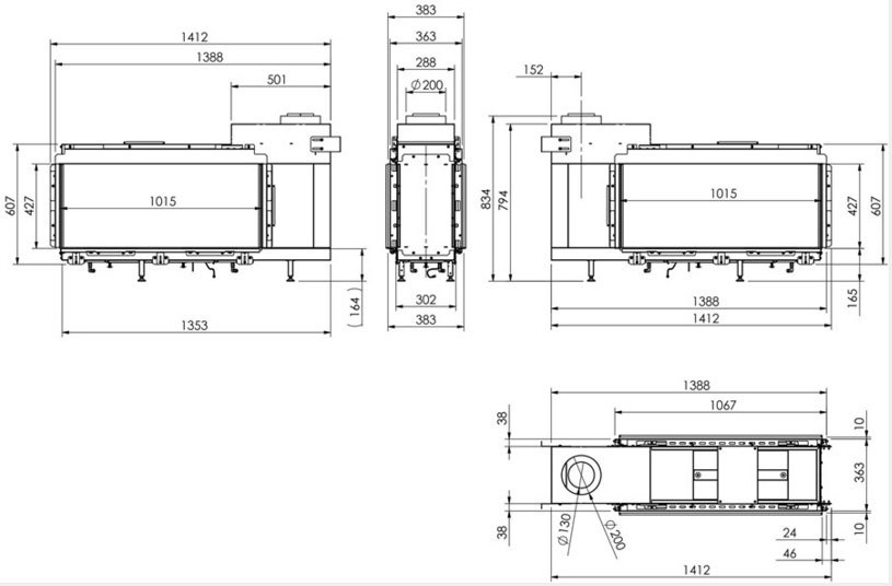 ELEMENT4 KOMINEK GAZOWY TENORE 100 ELEMENT4 KOMINEK GAZOWY TENORE 100