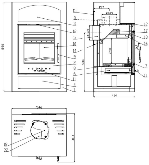 HAAS+SOHN PIEC KOMINKOWY ADRIA MINI II HAAS+SOHN PIEC KOMINKOWY ADRIA MINI II