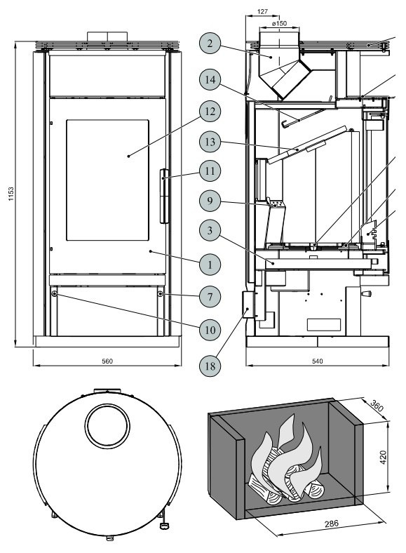HAAS+SOHN PIEC KOMINKOWY HUSUM CZARNY HAAS+SOHN PIEC KOMINKOWY HUSUM CZARNY
