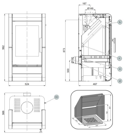 HAAS+SOHN PIEC KOMINKOWY SAVONA CZEKOLADOWY BRĄZOWY Z WYMIENNIKIEM HAAS+SOHN PIEC KOMINKOWY SAVONA CZEKOLADOWY BRĄZOWY Z WYMIENNIKIEM