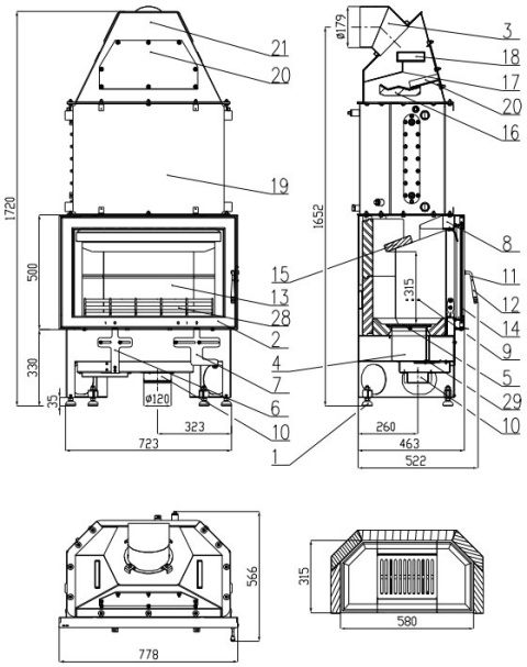 HAAS+SOHN WKŁAD KOMINKOWY NOVARA 17 HAAS+SOHN WKŁAD KOMINKOWY NOVARA 17
