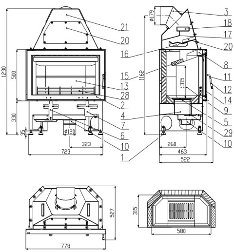 HAAS+SOHN WKŁAD KOMINKOWY NOVARA HAAS+SOHN WKŁAD KOMINKOWY NOVARA