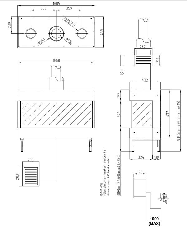 HELEX KOMINEK GAZOWY TRIMLINE 100 CORNER HELEX KOMINEK GAZOWY TRIMLINE 100 CORNER