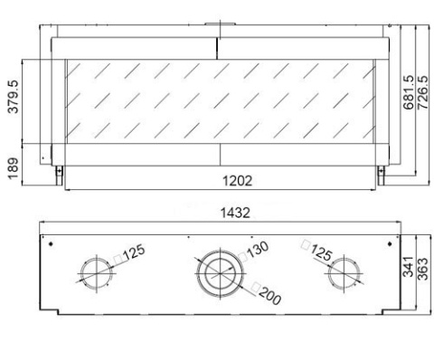 HELEX KOMINEK GAZOWY TRIMLINE 120 FRONT HELEX KOMINEK GAZOWY TRIMLINE 120 FRONT