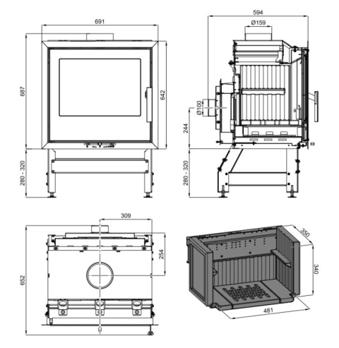 HAAS+SOHN WKŁAD KOMINKOWY VESUVIO II 2S HAAS+SOHN WKŁAD KOMINKOWY VESUVIO II 2S