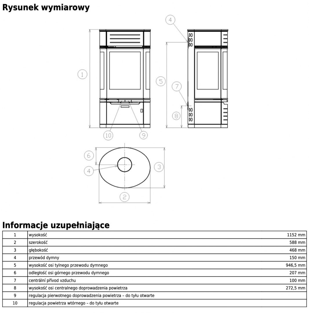 ABX PIEC KOMINKOWY ATRIUM 5 CZARNY ABX PIEC KOMINKOWY ATRIUM 5 CZARNY