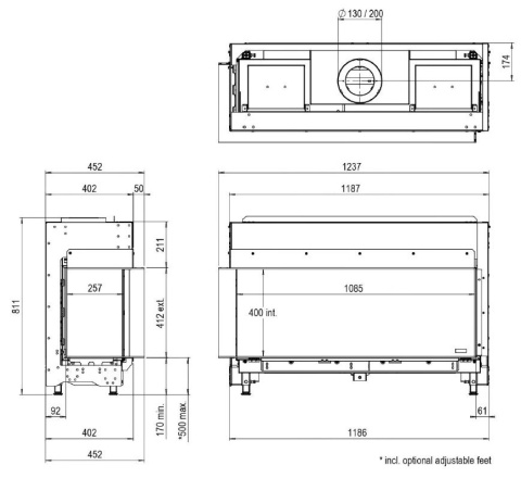 FABER KOMINEK GAZOWY MATRIX LINEAR 1050/400 II FABER KOMINEK GAZOWY MATRIX LINEAR 1050/400 II