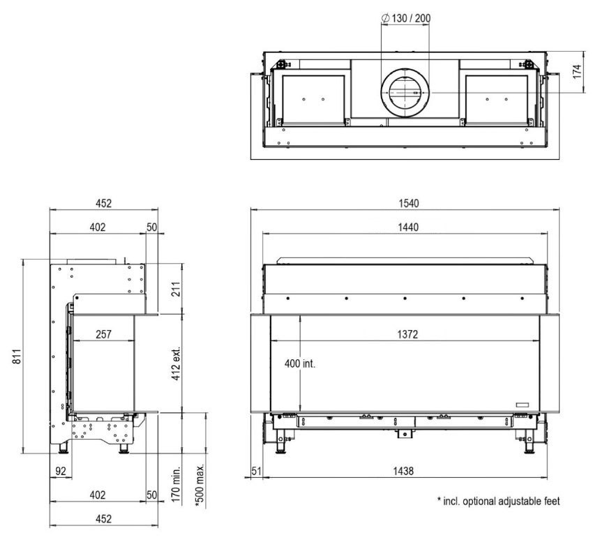 FABER KOMINEK GAZOWY MATRIX LINEAR 1300/400 III FABER KOMINEK GAZOWY MATRIX LINEAR 1300/400 III