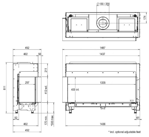 FABER KOMINEK GAZOWY MATRIX LINEAR 1300/400 II FABER KOMINEK GAZOWY MATRIX LINEAR 1300/400 II
