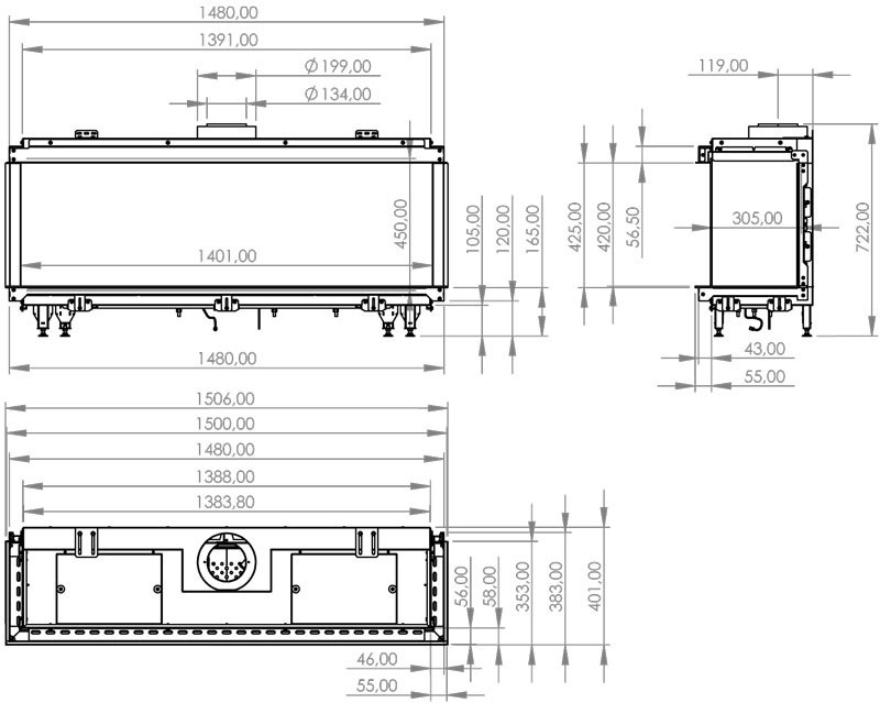 ELEMENT4 KOMINEK GAZOWY SUMMUM 140 3/S ELEMENT4 KOMINEK GAZOWY SUMMUM 140 3/S