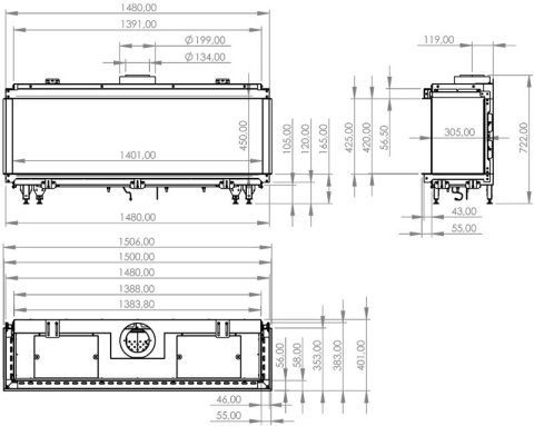 ELEMENT4 KOMINEK GAZOWY SUMMUM 140 3/S ELEMENT4 KOMINEK GAZOWY SUMMUM 140 3/S