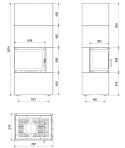 KRATKI WKŁAD KOMINKOWY SIMPLE 8 BS Z ZABUDOWA BOX LEWY CZARNY