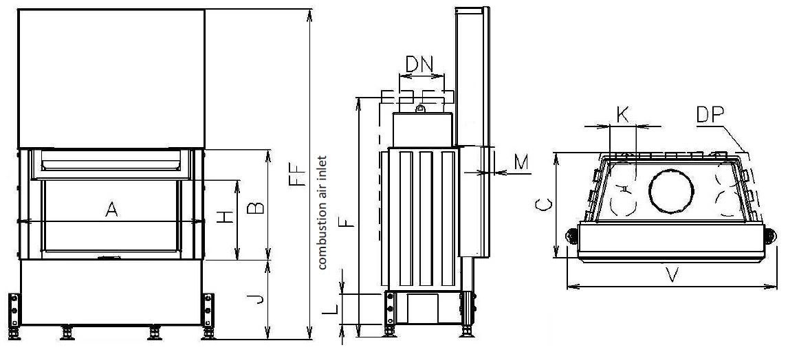 KOBOK WKŁAD KOMINKOWY EKO VD 740/450 KOBOK WKŁAD KOMINKOWY EKO VD 740/450