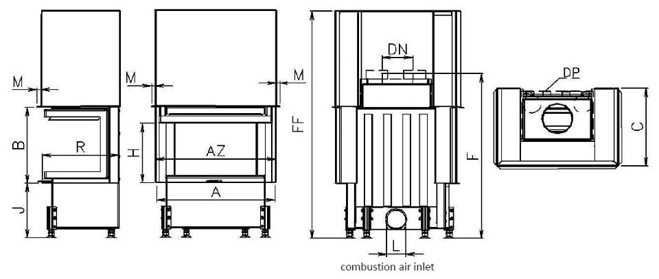 KOBOK WKŁAD KOMINKOWY EKO 695/450/2X450 KOBOK WKŁAD KOMINKOWY EKO 695/450/2X450