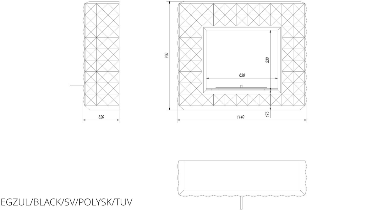 KRATKI BIOKOMINEK EGZUL CZARNY SWAROVSKI KRATKI BIOKOMINEK EGZUL CZARNY SWAROVSKI