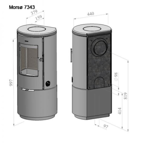 MORSO PIEC WOLNOSTOJĄCY KONWEKCYJNY 7343 MORSO PIEC WOLNOSTOJĄCY KONWEKCYJNY 7343