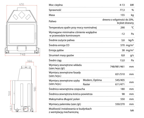 UNICO WKŁAD KOMINKOWY DRAGON 2 XL OPTIMA PORTAL UNICO WKŁAD KOMINKOWY DRAGON 2 XL OPTIMA PORTAL