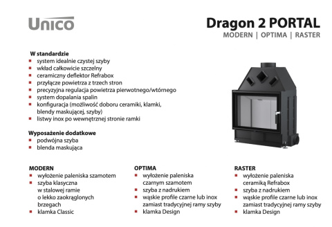 UNICO WKŁAD KOMINKOWY DRAGON 2 RASTER PORTAL UNICO WKŁAD KOMINKOWY DRAGON 2 RASTER PORTAL