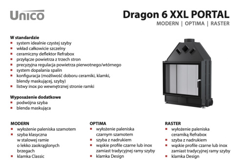 UNICO WKŁAD KOMINKOWY DRAGON 6 XXL MODERN PORTAL UNICO WKŁAD KOMINKOWY DRAGON 6 XXL MODERN PORTAL