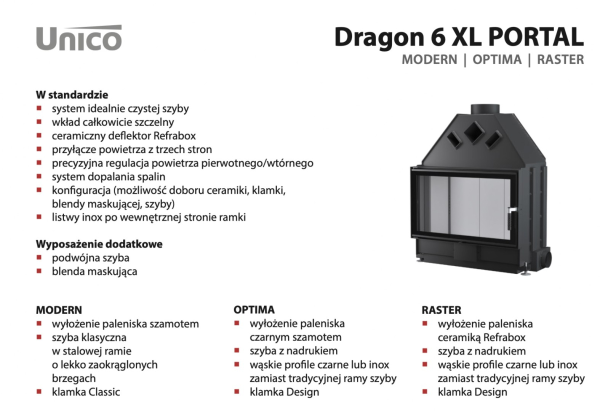 UNICO WKŁAD KOMINKOWY DRAGON 6 XL OPTIMA PORTAL UNICO WKŁAD KOMINKOWY DRAGON 6 XL OPTIMA PORTAL