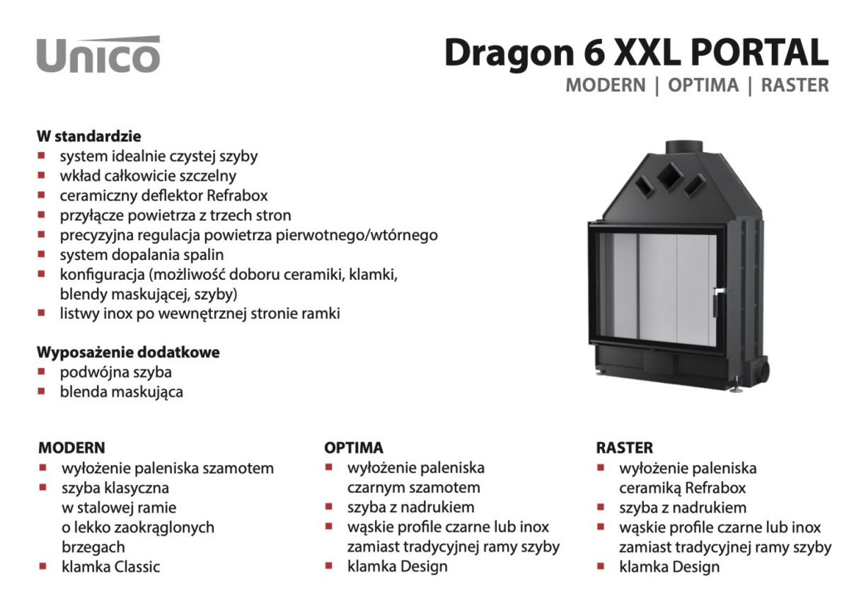 UNICO WKŁAD KOMINKOWY DRAGON 6 XXL OPTIMA PORTAL UNICO WKŁAD KOMINKOWY DRAGON 6 XXL OPTIMA PORTAL