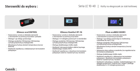KLIMOSZ KOCIOŁ LE 10 EKO 190 EC 11,4kW KLIMOSZ KOCIOŁ LE 10 EKO 190 EC 11,4kW