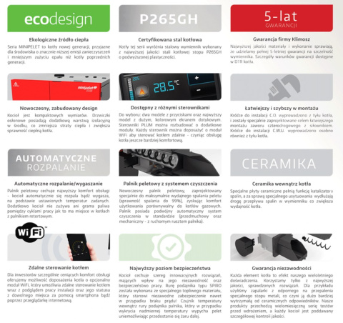 KLIMOSZ KOCIOŁ MINIPELET 9 RT-16P 9kW KLIMOSZ KOCIOŁ MINIPELET 9 RT-16P 9kW