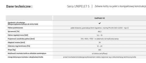KLIMOSZ KOCIOŁ UNIPELET 4S 310L RT-16P 19kW KLIMOSZ KOCIOŁ UNIPELET 4S 310L RT-16P 19kW
