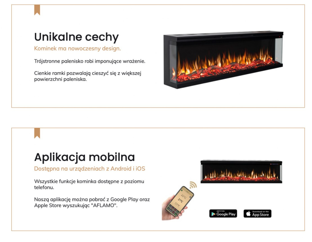 AFLAMO KOMINEK ELEKTRYCZNY UNIQUE 254 AFLAMO KOMINEK ELEKTRYCZNY UNIQUE 254